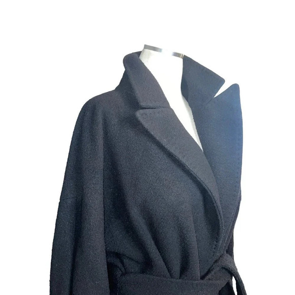 MSGM Wool Trench Coat in Black 42 Medium New long Jacket - Picture 5 of 10